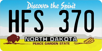 ND license plate HFS370