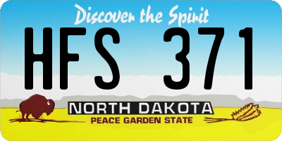 ND license plate HFS371