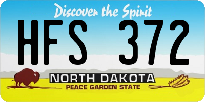 ND license plate HFS372