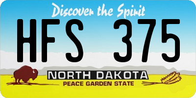 ND license plate HFS375