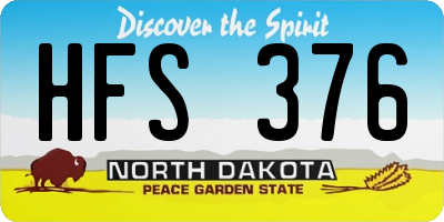 ND license plate HFS376