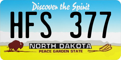 ND license plate HFS377
