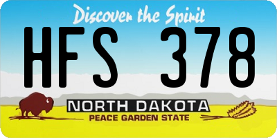ND license plate HFS378