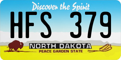 ND license plate HFS379