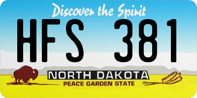 ND license plate HFS381