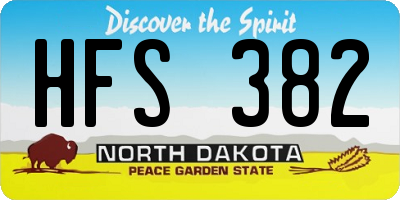 ND license plate HFS382