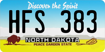 ND license plate HFS383