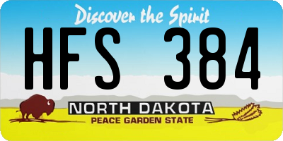 ND license plate HFS384