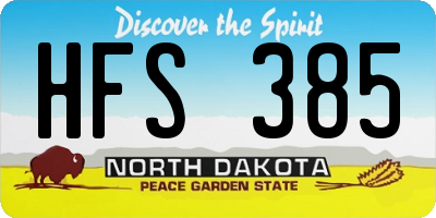 ND license plate HFS385