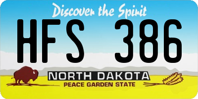 ND license plate HFS386