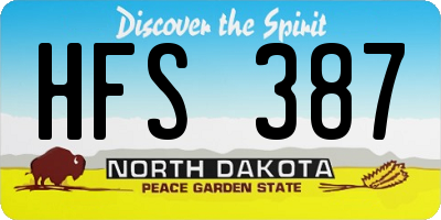 ND license plate HFS387