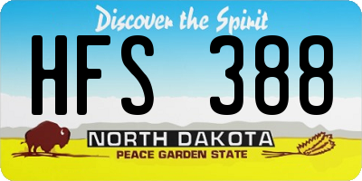 ND license plate HFS388