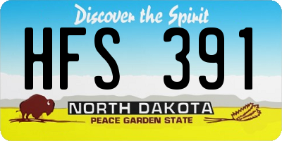 ND license plate HFS391
