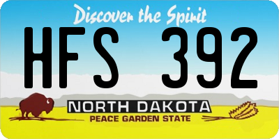 ND license plate HFS392