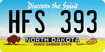 ND license plate HFS393