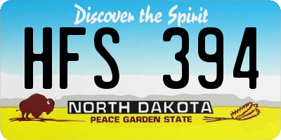 ND license plate HFS394
