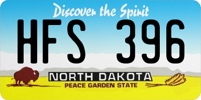 ND license plate HFS396