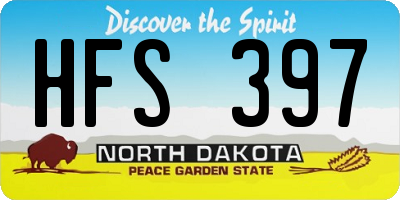 ND license plate HFS397