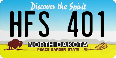 ND license plate HFS401