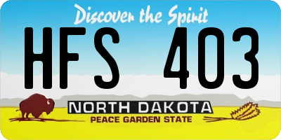 ND license plate HFS403