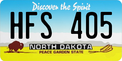 ND license plate HFS405
