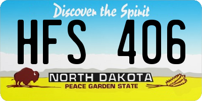 ND license plate HFS406