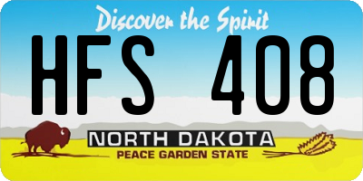 ND license plate HFS408