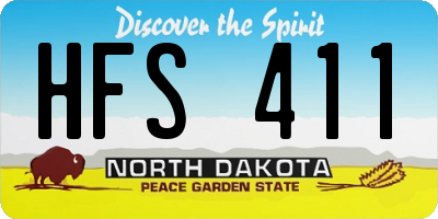 ND license plate HFS411