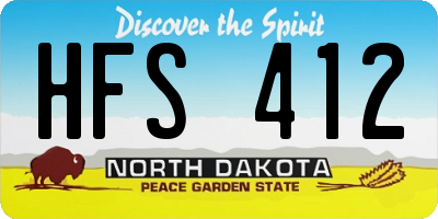 ND license plate HFS412