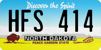 ND license plate HFS414
