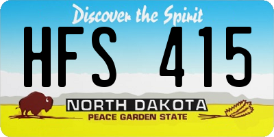 ND license plate HFS415