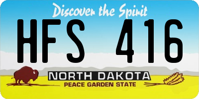 ND license plate HFS416