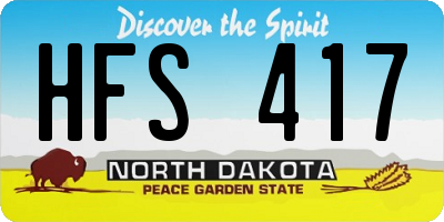 ND license plate HFS417