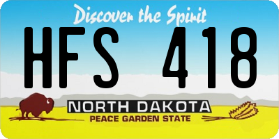 ND license plate HFS418