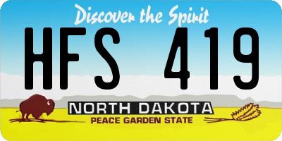 ND license plate HFS419