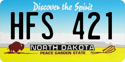 ND license plate HFS421