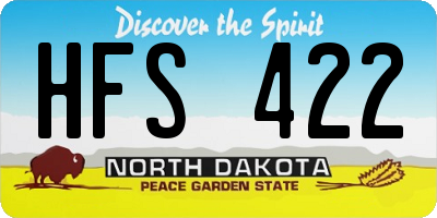ND license plate HFS422