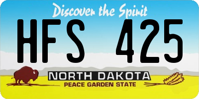 ND license plate HFS425
