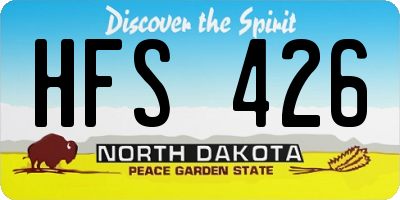 ND license plate HFS426