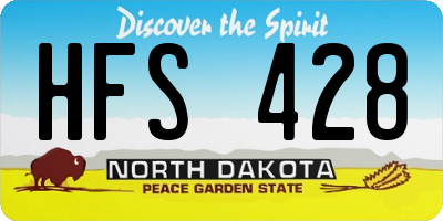 ND license plate HFS428