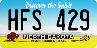 ND license plate HFS429