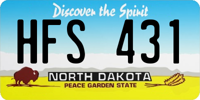 ND license plate HFS431