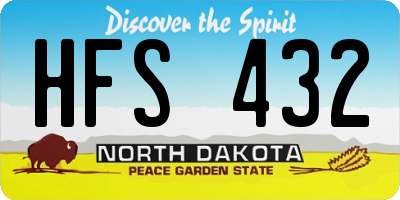ND license plate HFS432
