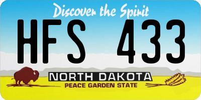 ND license plate HFS433