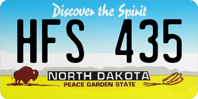 ND license plate HFS435