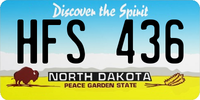 ND license plate HFS436