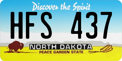 ND license plate HFS437
