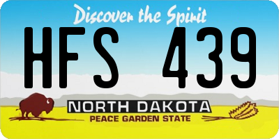 ND license plate HFS439