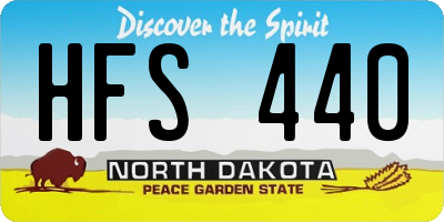 ND license plate HFS440