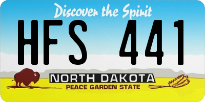 ND license plate HFS441
